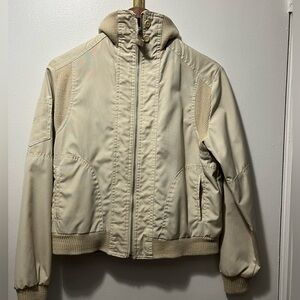 Chic Women's Cream Bomber Jacket